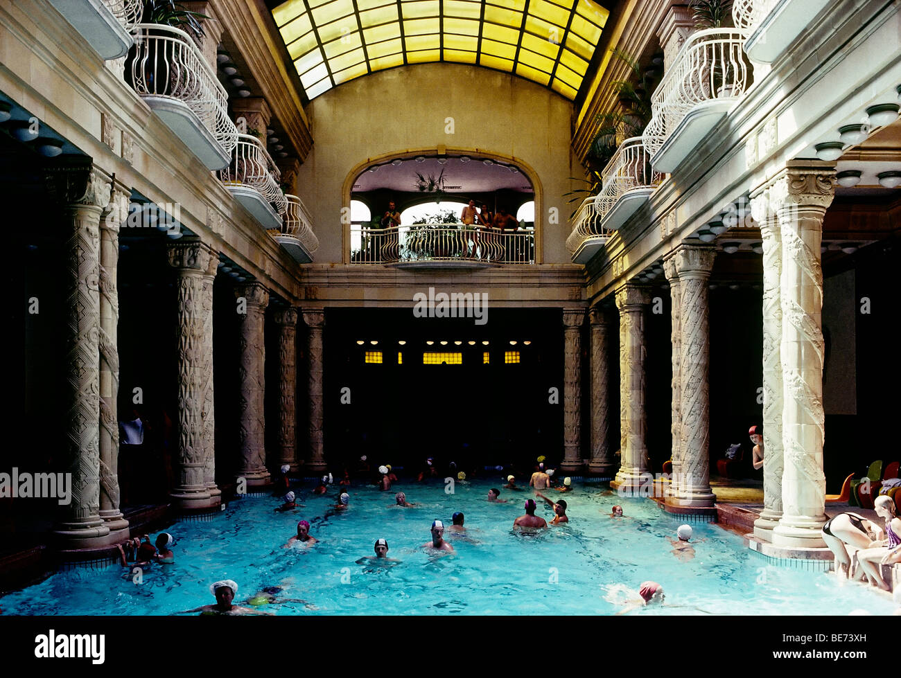 Historic Gellert bath, swimming pool, secession-style, Budapest, Hungary, Europe Stock Photo