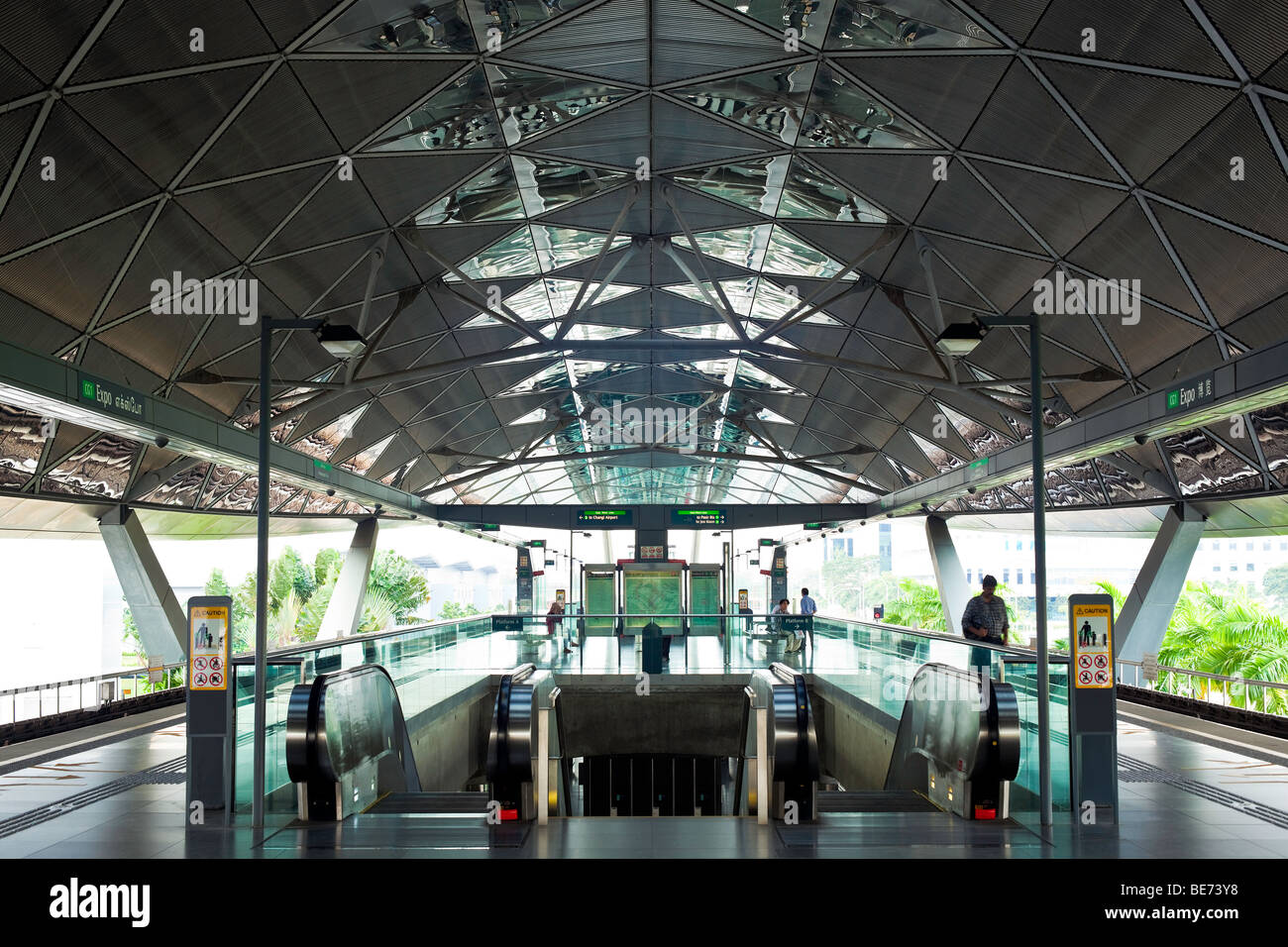 Singapore MRT, Expo Station. Sir Norman Foster and Partners, Architects. Stock Photo