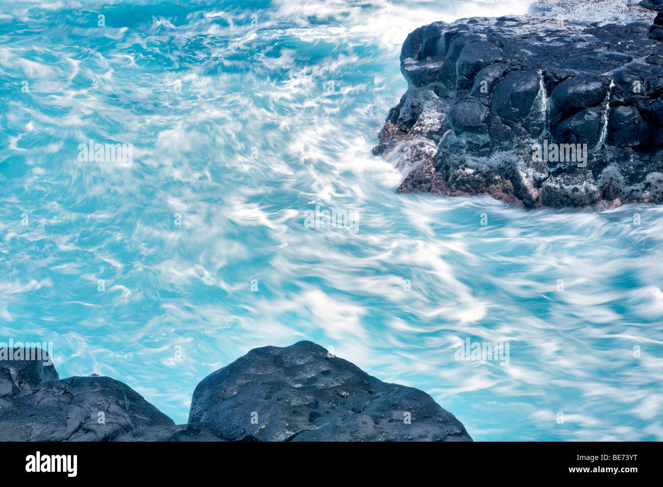 Blurred waves. Kauai, Hawaii. Stock Photo