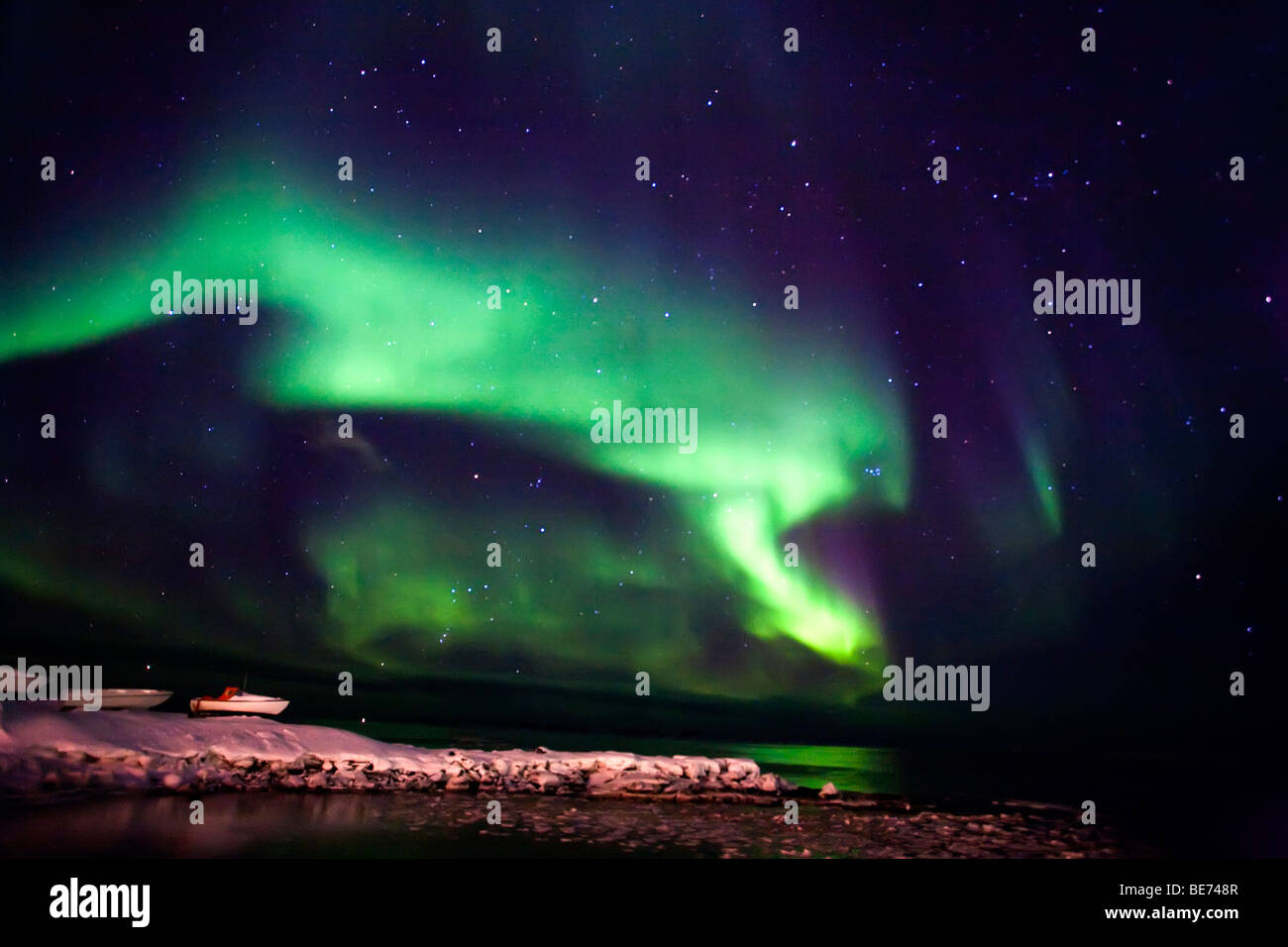 Aurora in Nuuk, Greenland Stock Photo