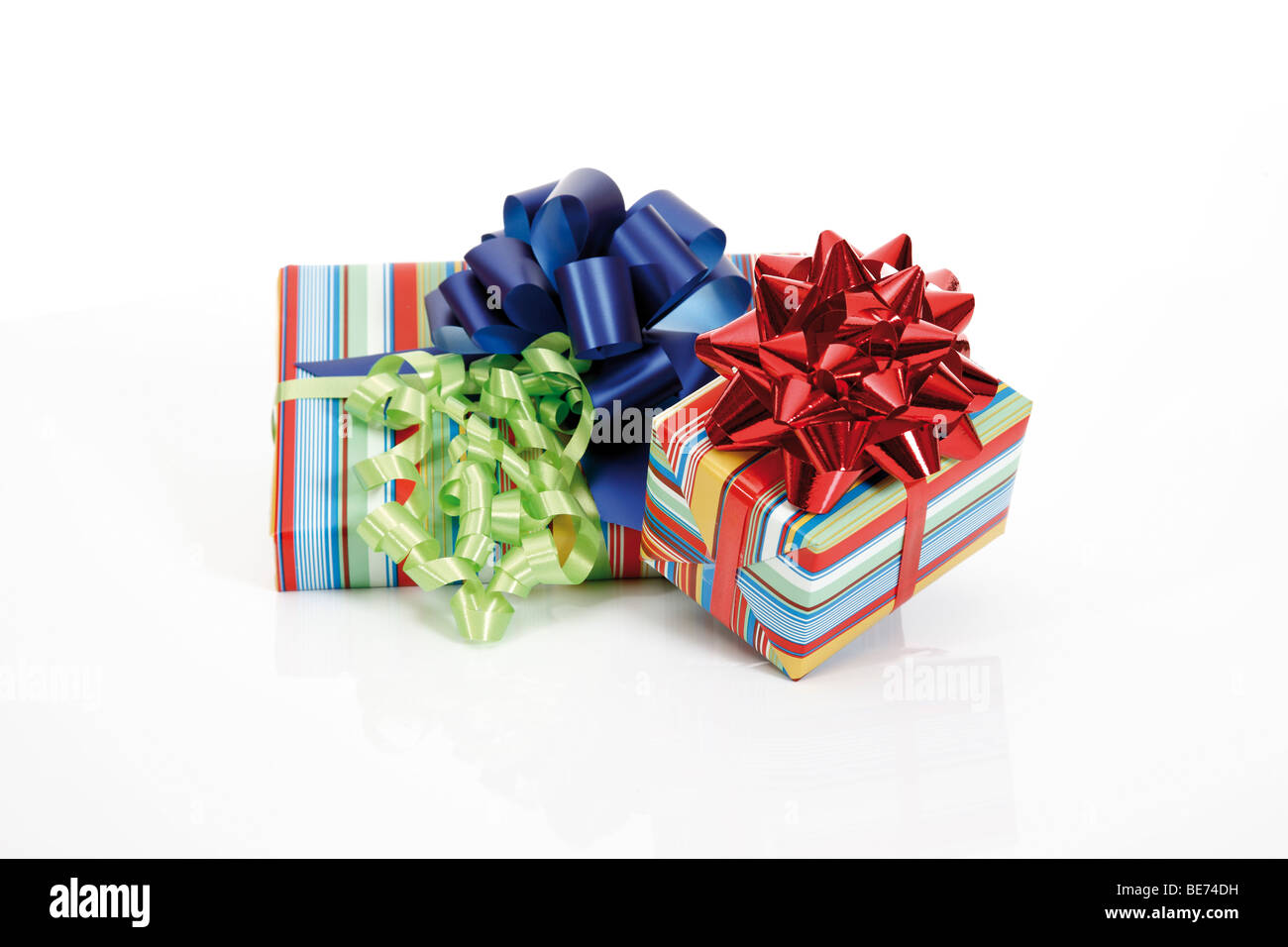 Presents with ribbons Stock Photo