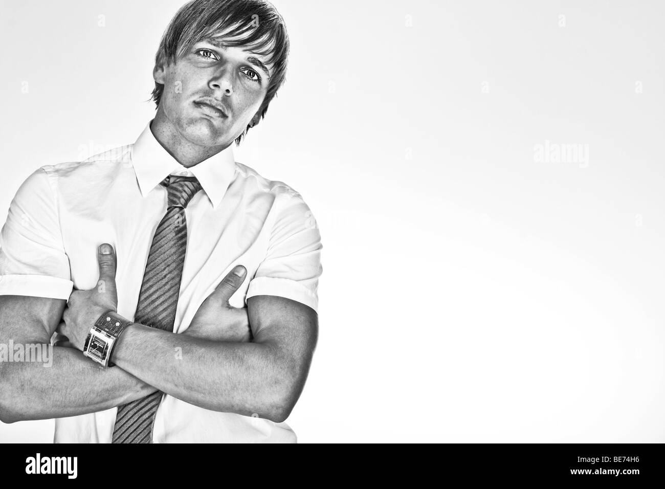 Man male studio casual Black and White Stock Photos & Images - Alamy