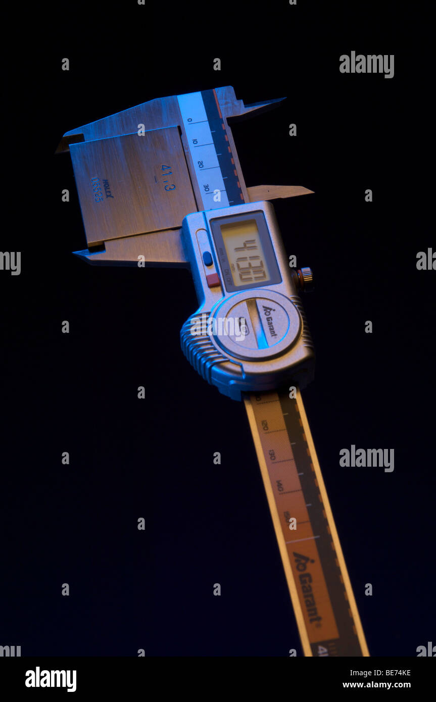 Caliper with a calibration block Stock Photo Alamy