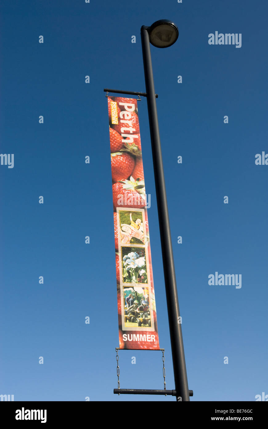 Tourism banner in Perth, Perthshire, Scotland Stock Photo Alamy