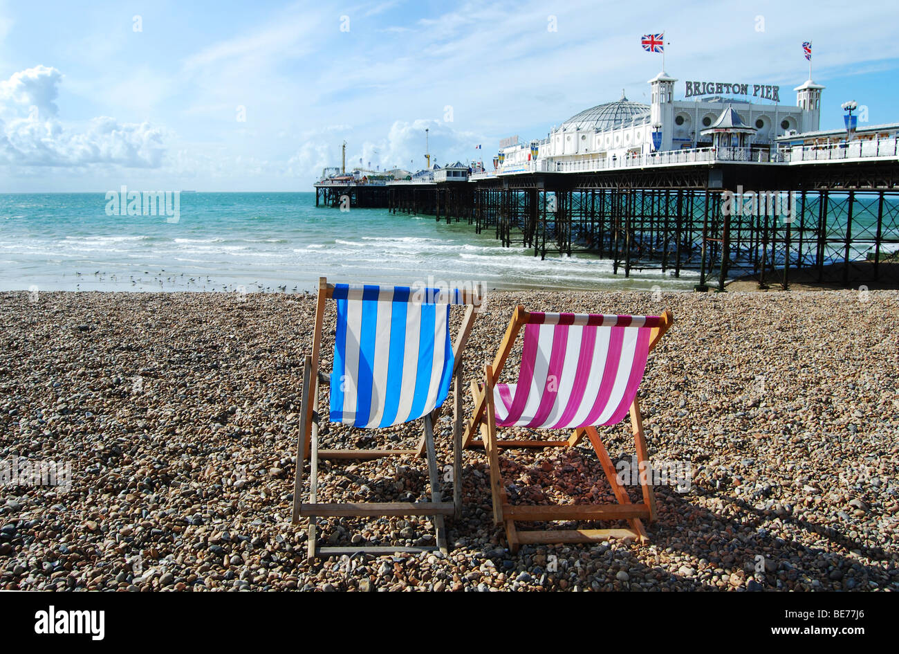 Deck chairs sea beach hi-res stock photography and images - Alamy