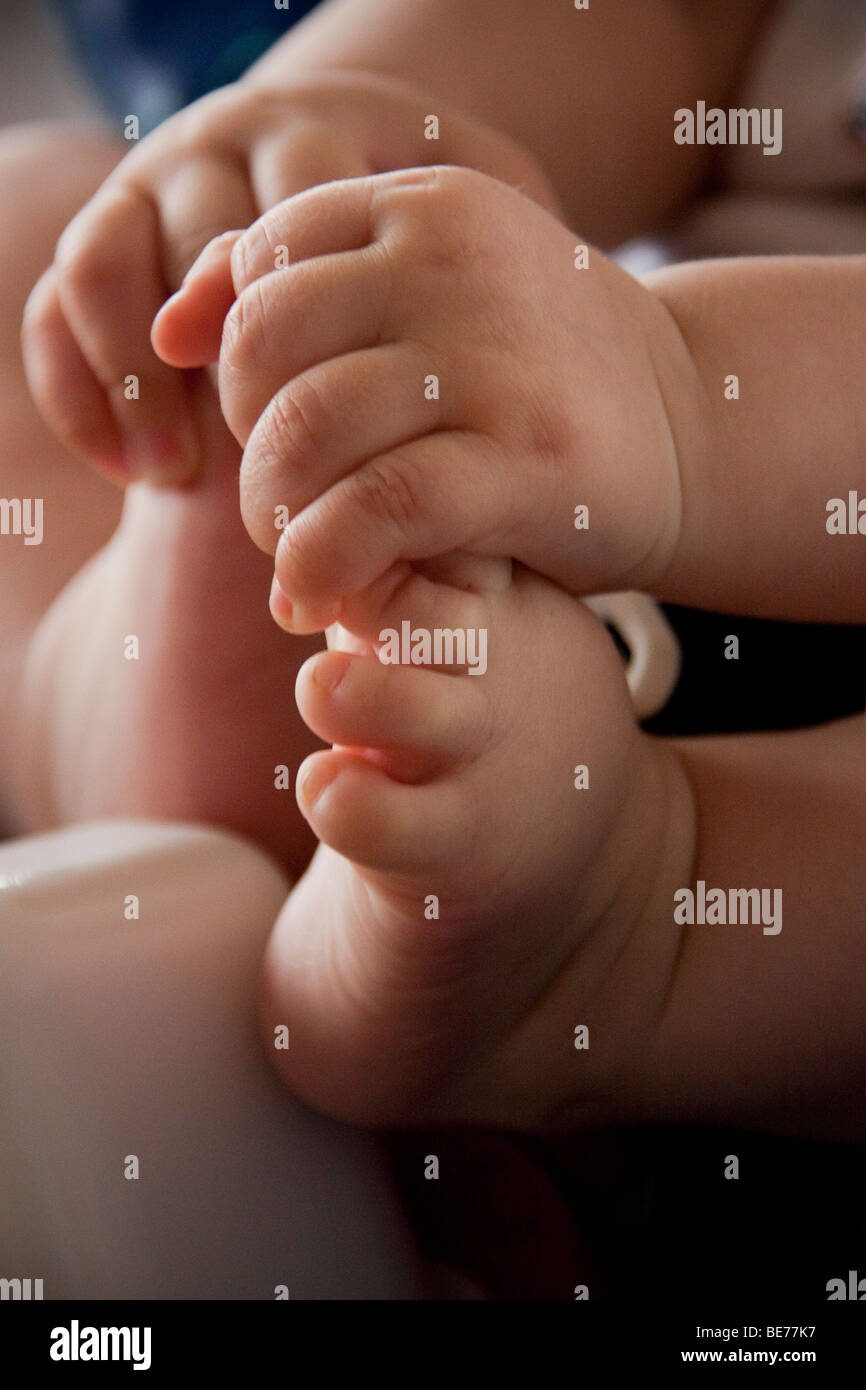 baby hand and foot Stock Photo