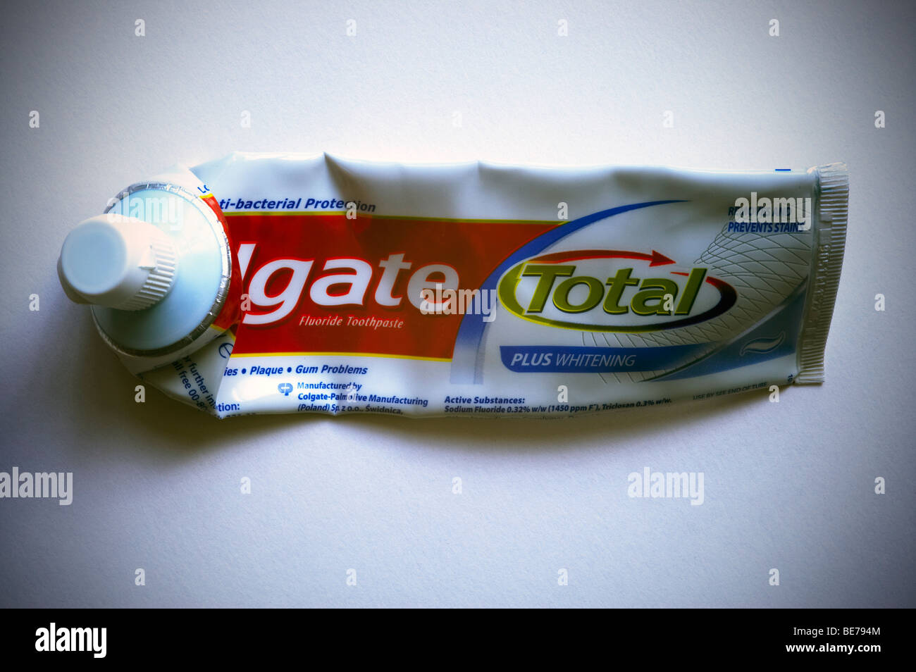 Empty Colgate toothpaste tube Stock Photo Alamy