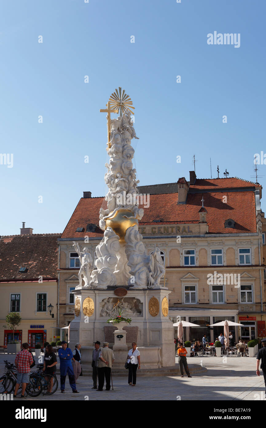 Holy Trinity column, Baden near Vienna, Vienna Woods, Lower Austria, Austria, Europe Stock Photo