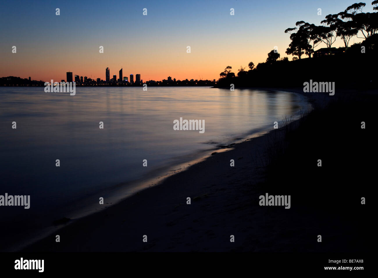 Skyline of Perth and Swan River, Western Australia, Australia Stock Photo
