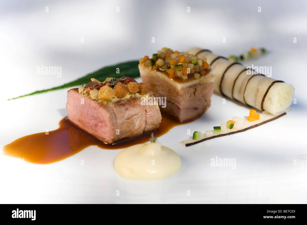 Dover sole chop with truffle hollandaise and cream spinach, dish by the