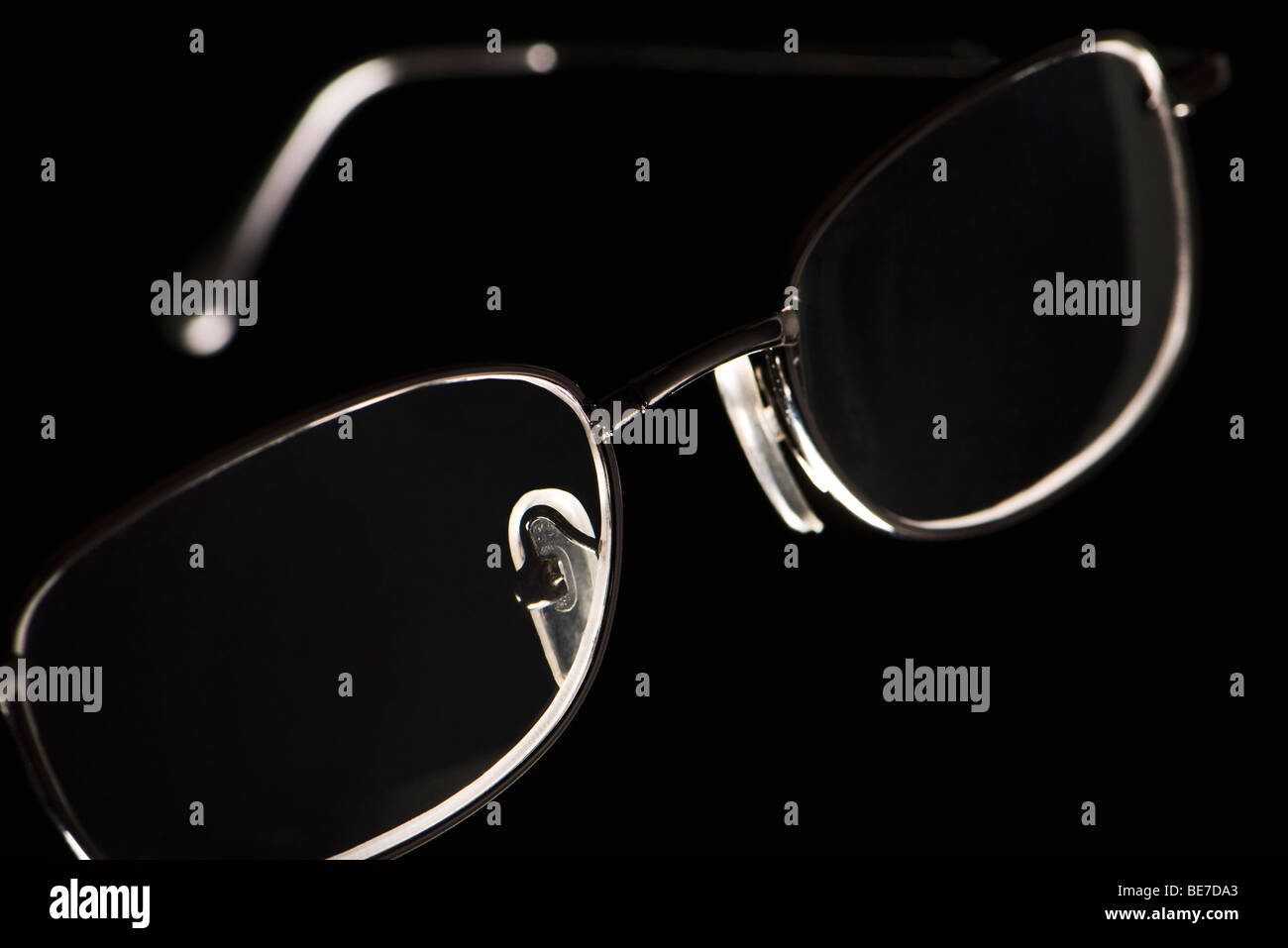 Eyeglasses on black background Stock Photo