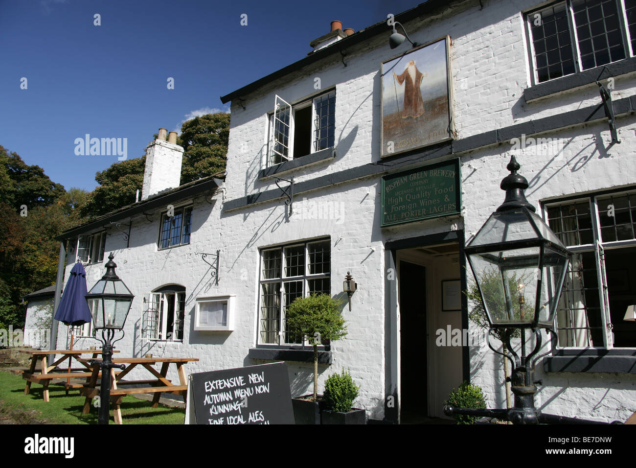 Area of Alderley, England. The Wizard Inn country pub and restaurant on