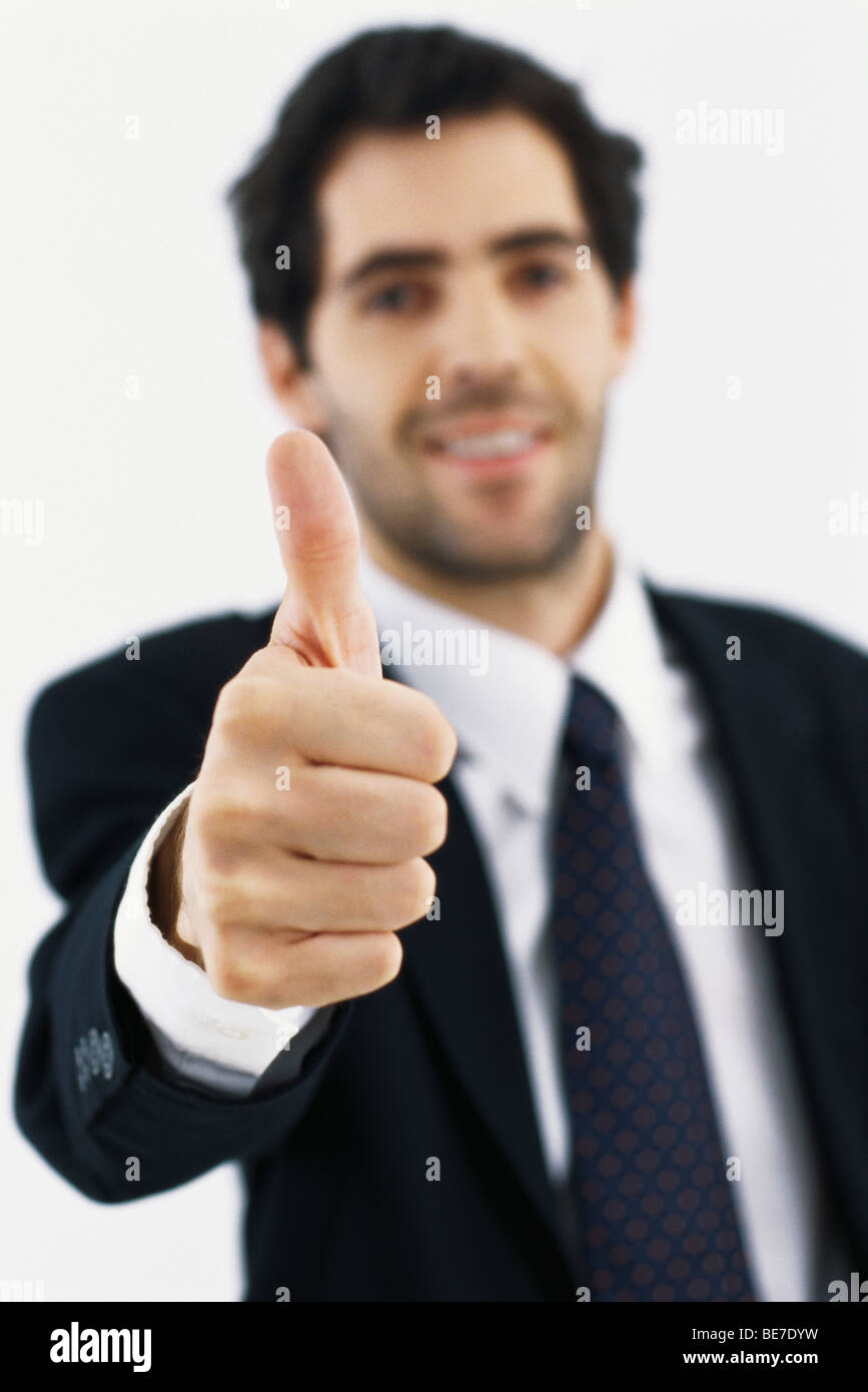 Businessman Giving Thumbs Up Stock Photo Alamy