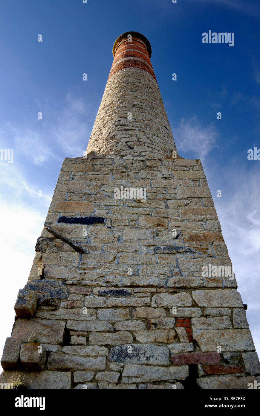 Close up of a Cornish tin mine chimney Stock Photo