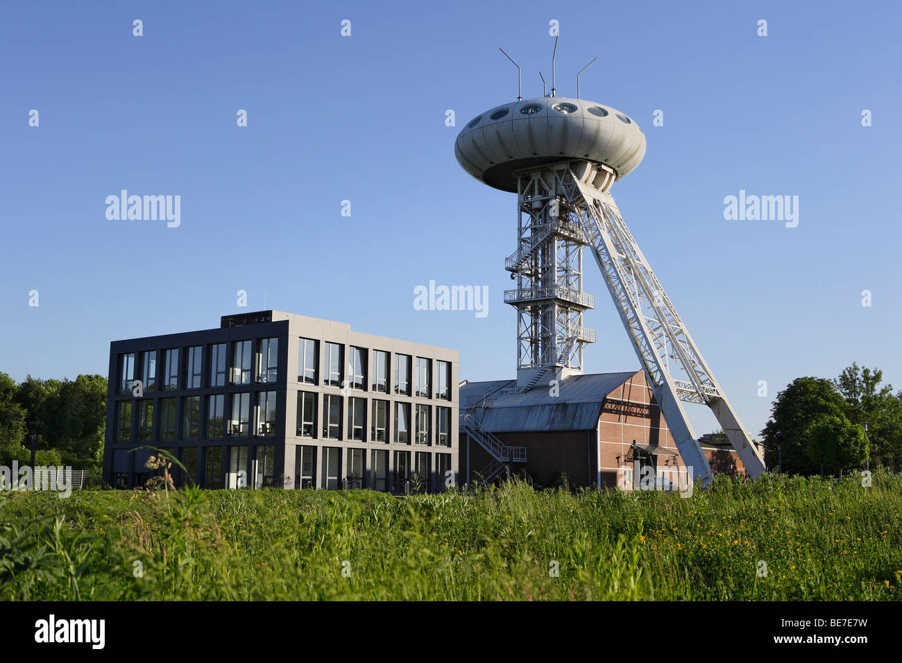 Luentec Tower, Colani-egg on a shaft tower in the Technologiezentrum technology center Luenen-Brambauer, North Rhine-Westphalia Stock Photo