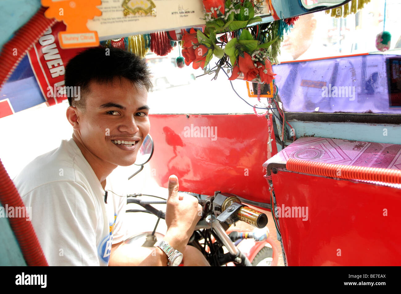 tricycle driver tagbilaran bohol philippines Stock Photo