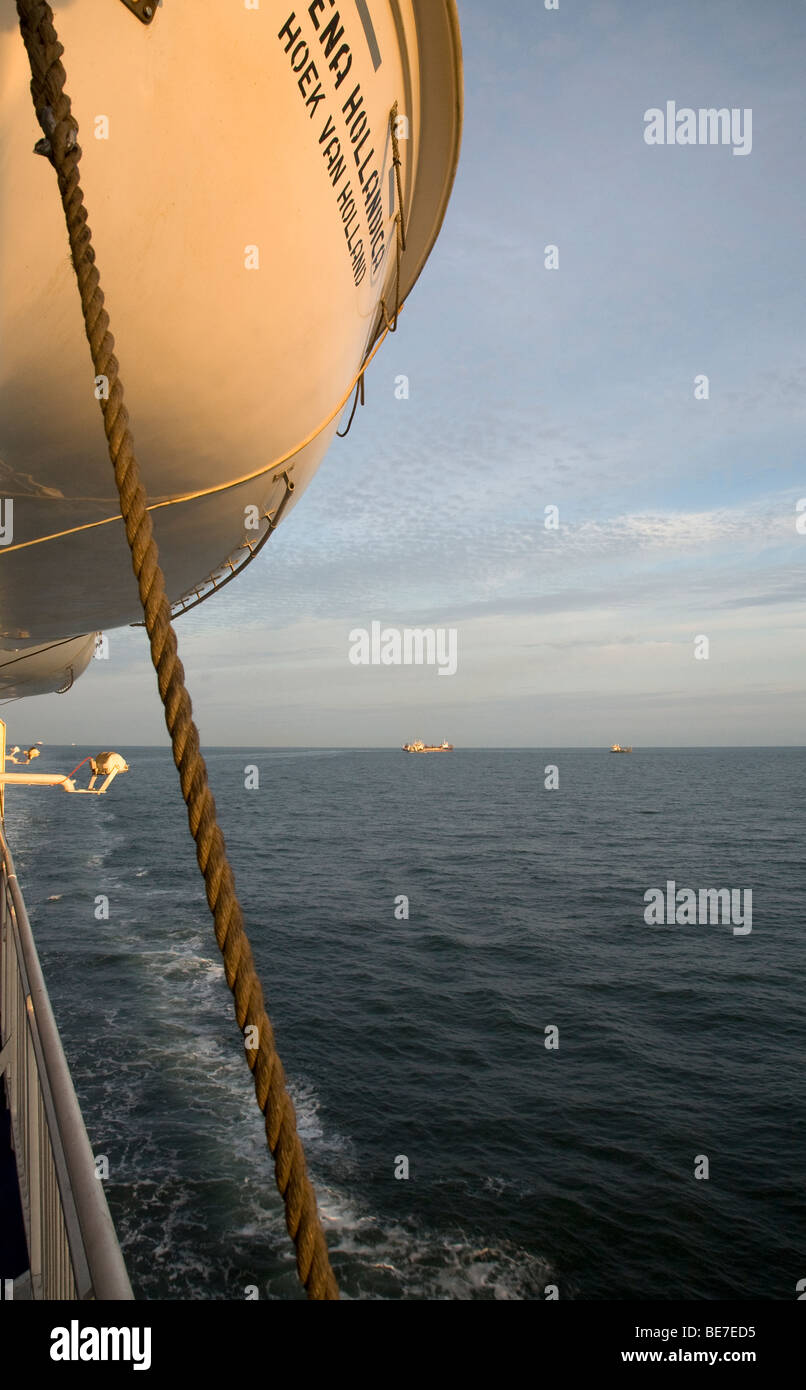 Lifeboat on Stena ferry arriving at Hook of Holland Stock Photo Alamy