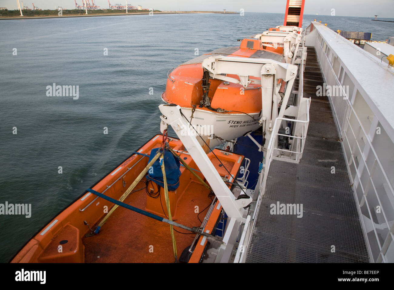 LIfeboats Stena Hollandica ferry, Hook of Holland, Holland Stock Photo