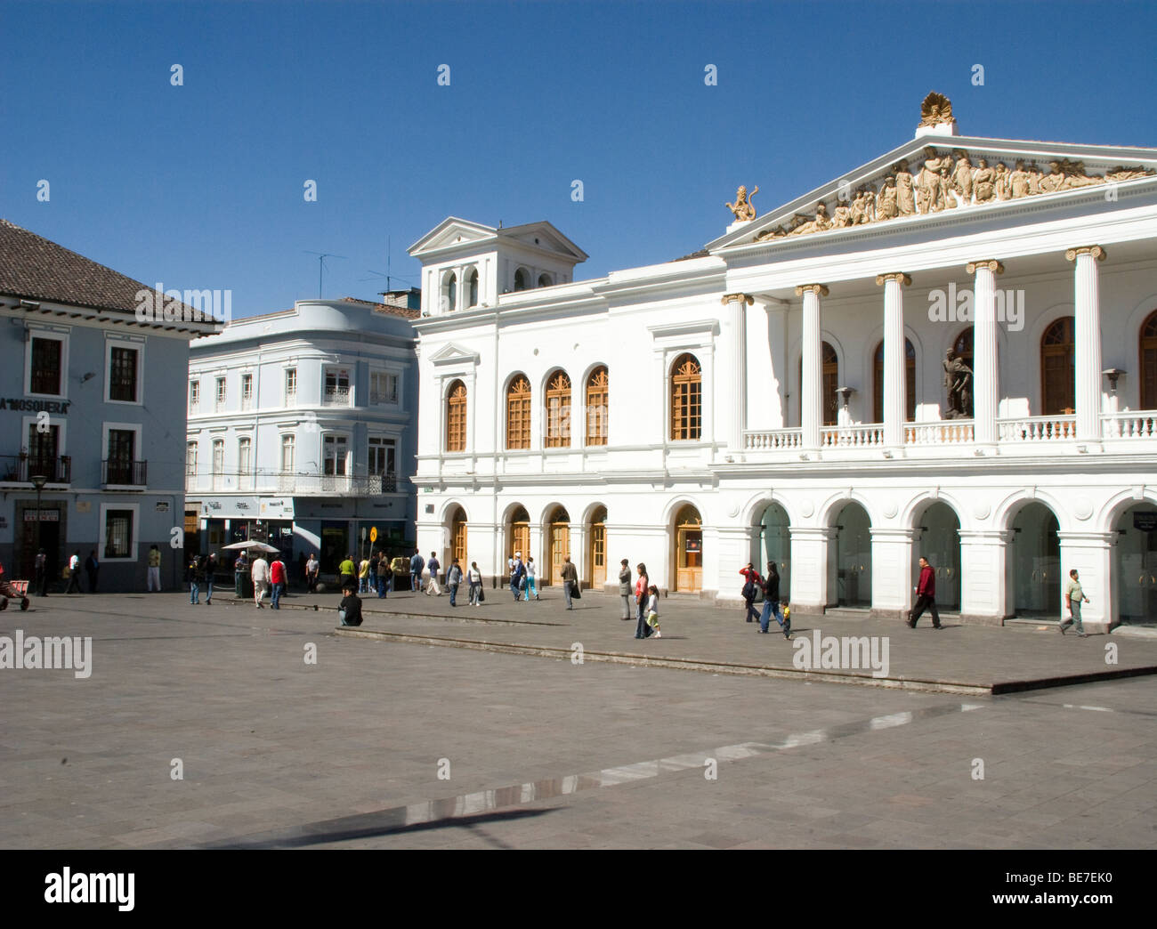 Ecuador. Quito. Historical center. Theater of Sucre (XIX century) at The Theater square. Stock Photo