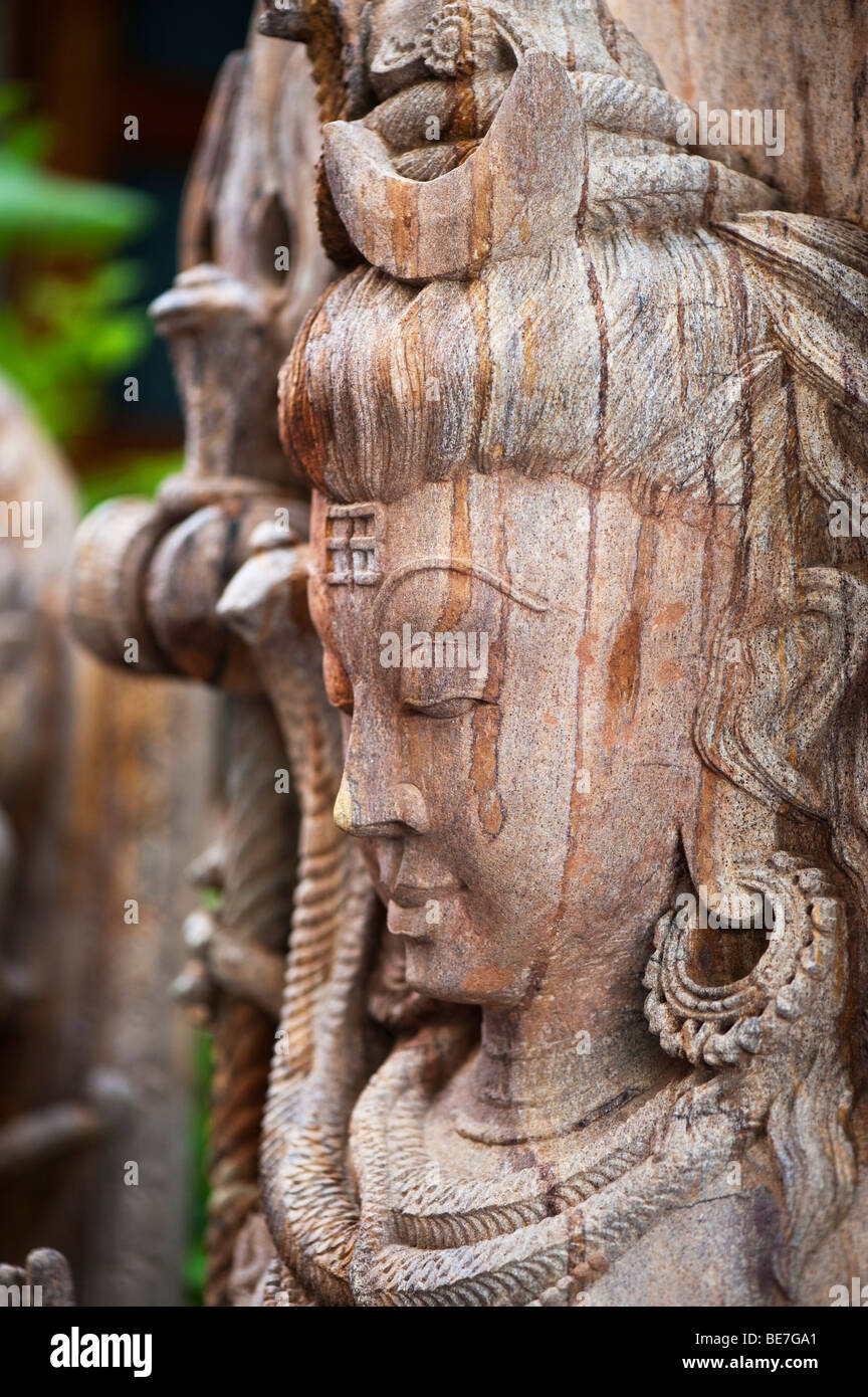 Lord Shiva. Indian god temple statue. India Stock Photo