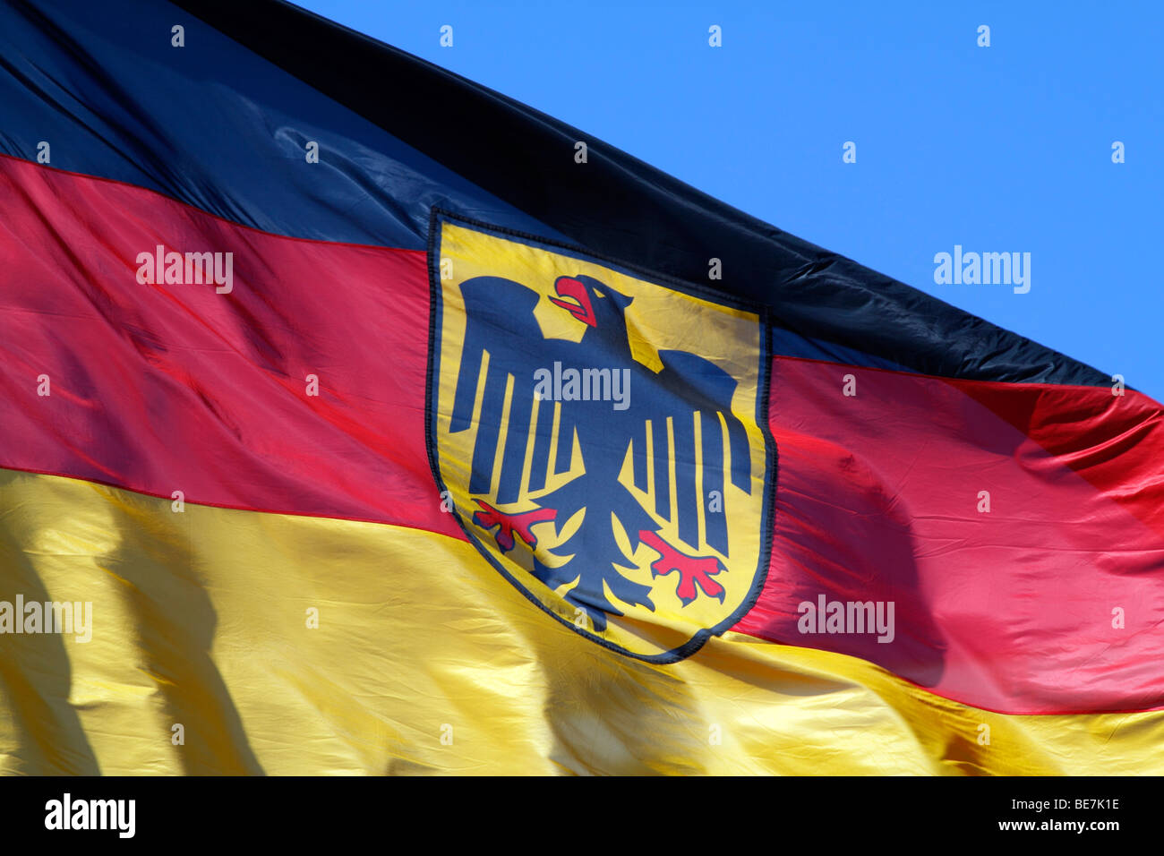 Berlin, the flag of the federal authorities of Germany. EU/DE/DEU/GER/Europe/Germany, capital Berlin, the flag of the federal Stock Photo