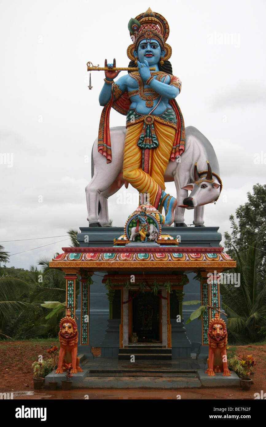 A sizeable Krishna temple in rural Karnataka, south of Bangalore, in