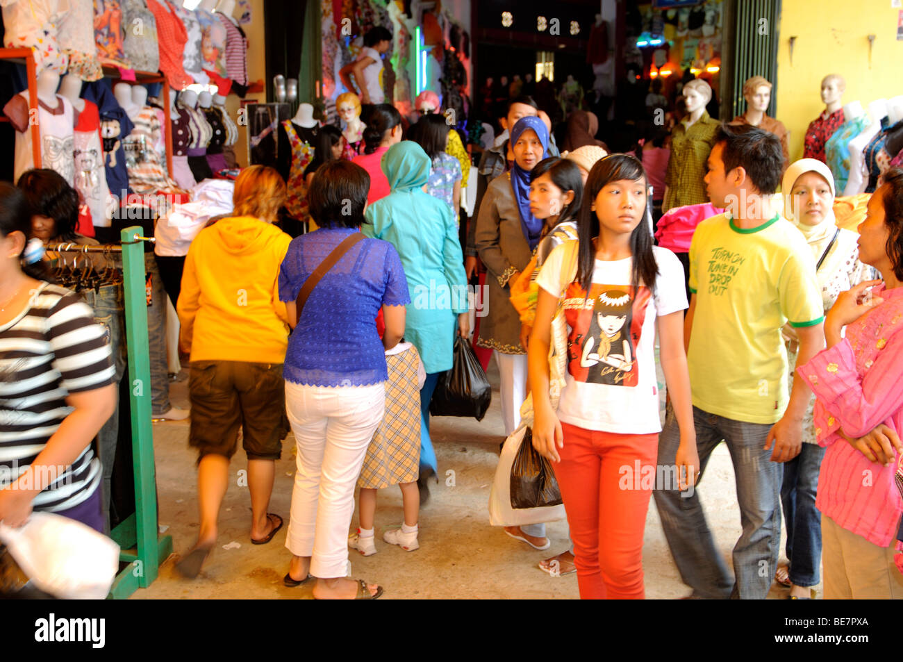 boutique street market jambi sumatra indonesia Stock Photo