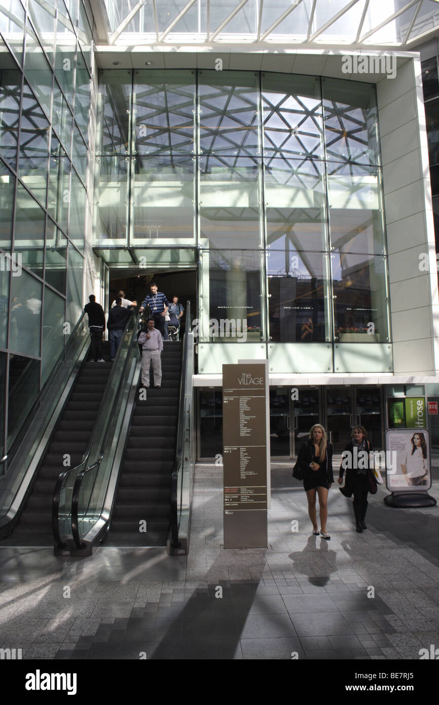 Escalators at Westfield Shopping Centre London September 2009 Stock Photo