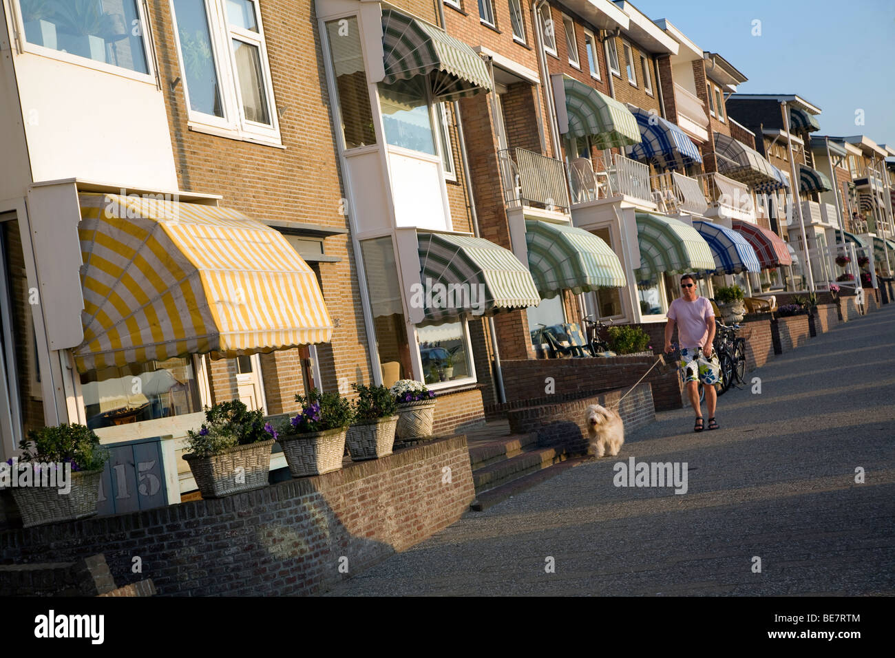 Houses with blinds Katwijk, Holland Stock Photo
