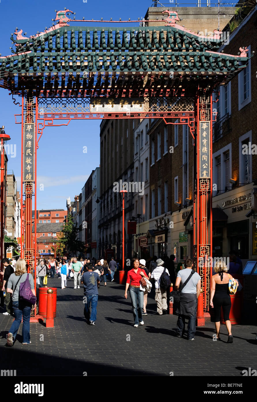 China Town Gates, Gerrard Street, London, England, UK, Europe Stock Photo