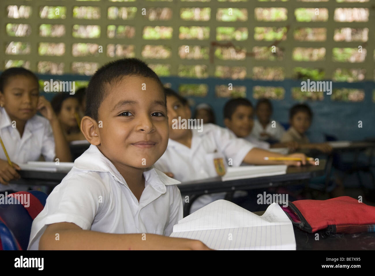 Panamanian School children. Panama City, Republic of Panama, Central America Stock Photo