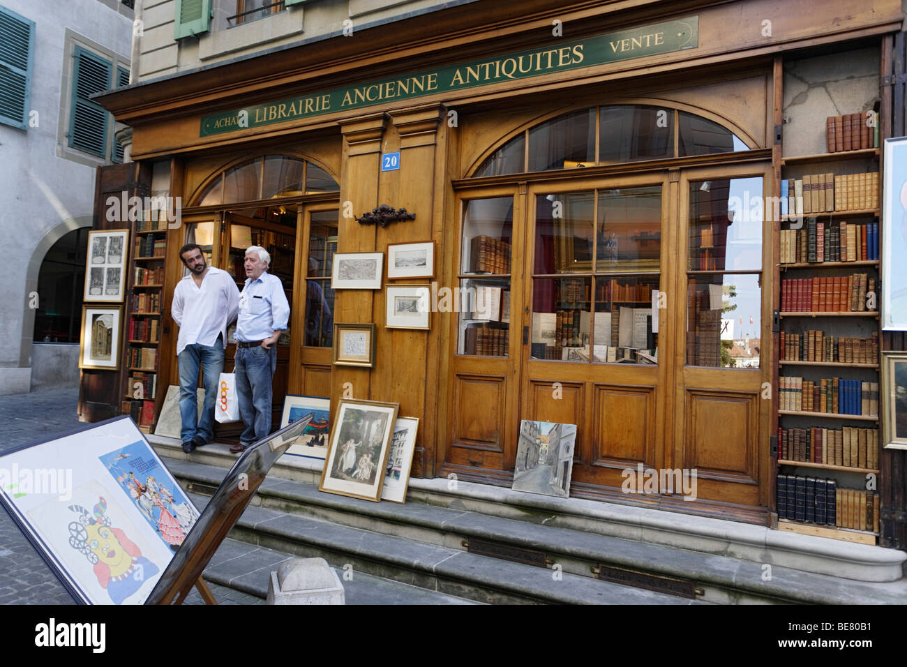 Antique shop, Old Town, Geneva, Canton of Geneva, Switzerland Stock Photo