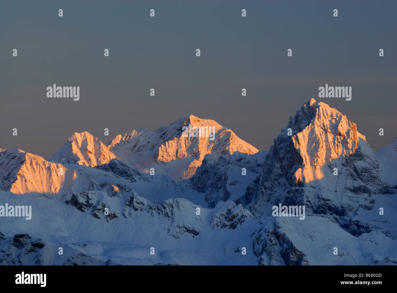 Tribulaun range, view from the south, Stubaier Alpen range, Stubai range, South Tyrol, Italy Stock Photo