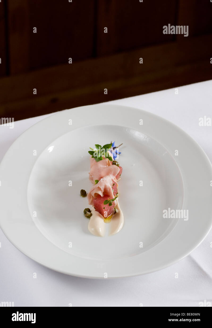 Vitello and tuna, Restaurant Mangold, Lochau, Lake Constance, Austria Stock Photo