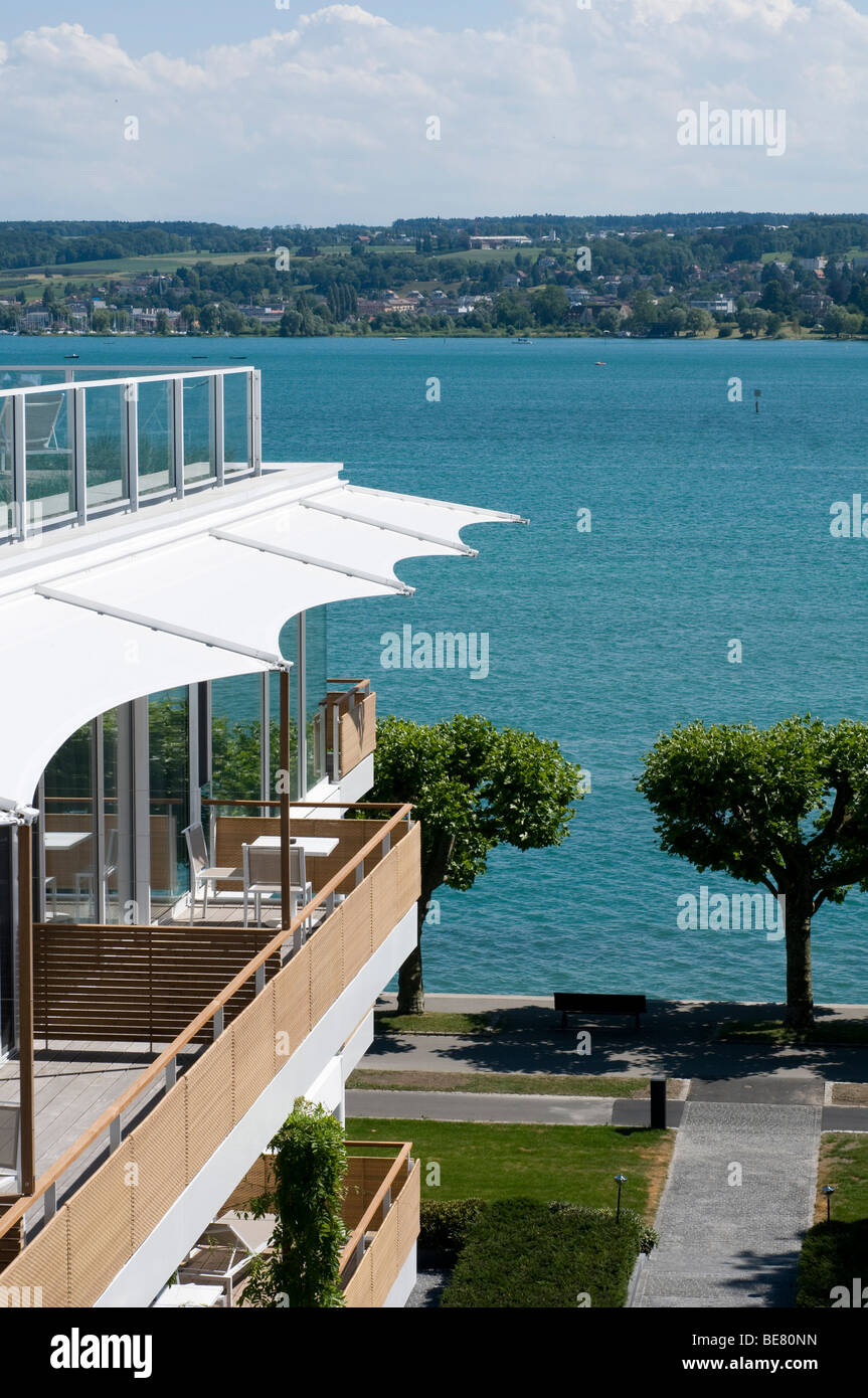 View from Hotel Riva at lake Constance, Constance, Lake Constance, Baden-Wurttemberg, Germany Stock Photo