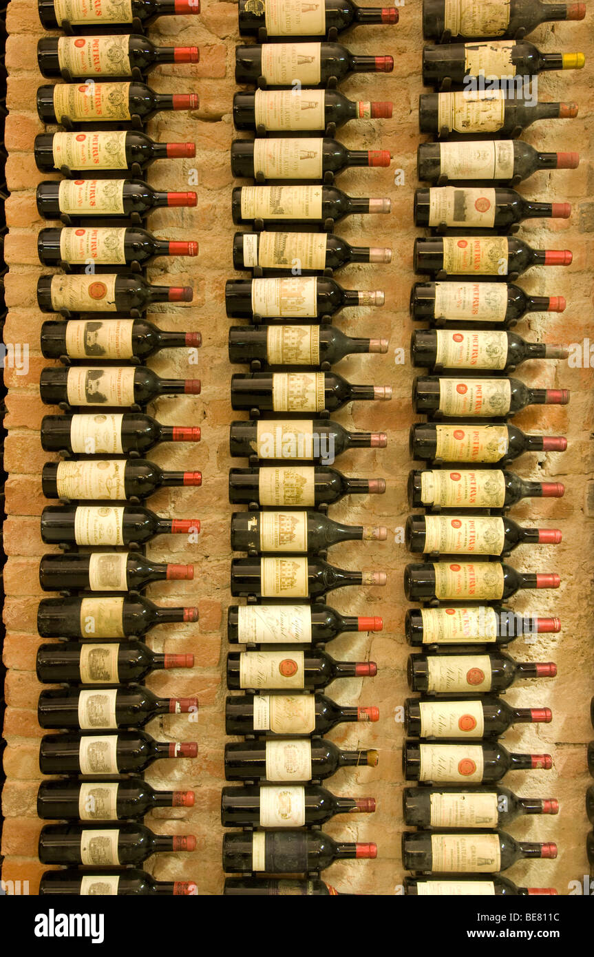 Wine cellar with vintage wines, Chateau Petrus, Palais Coburg, Vienna