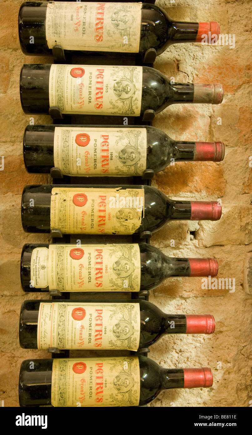 Wine cellar with vintage wines, Chateau Petrus, Palais Coburg, Vienna