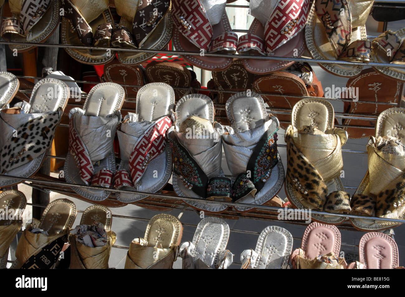 Shoes and Sandals, Wasif Souq, Doha, Qatar Stock Photo Alamy