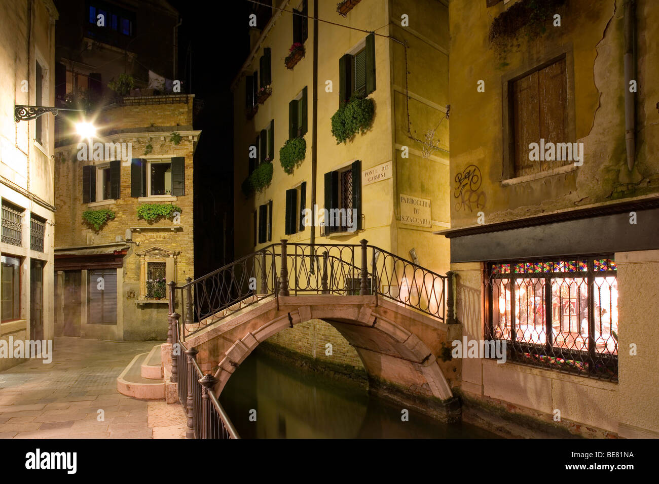 View of Ponte dei Carmini, Parrocchia di S. Zaccaria, Venice, Italy