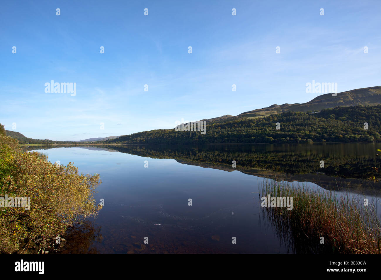 The still mirror like lake of Glenn Carr in Sligo, Ireland on a summers day Stock Photo Alamy