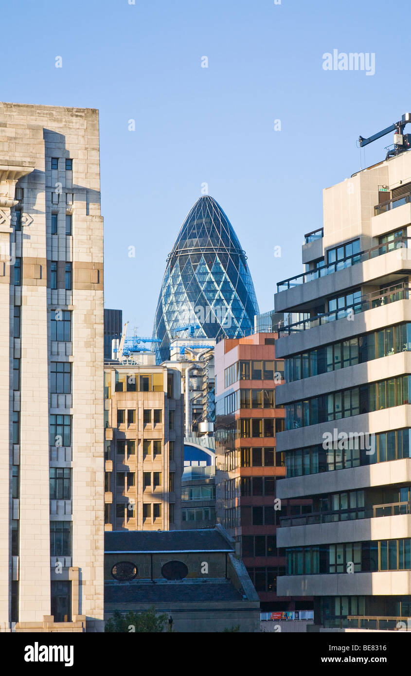 London city skyline showing a range of modern and traditional building styles and architecture. UK. Stock Photo