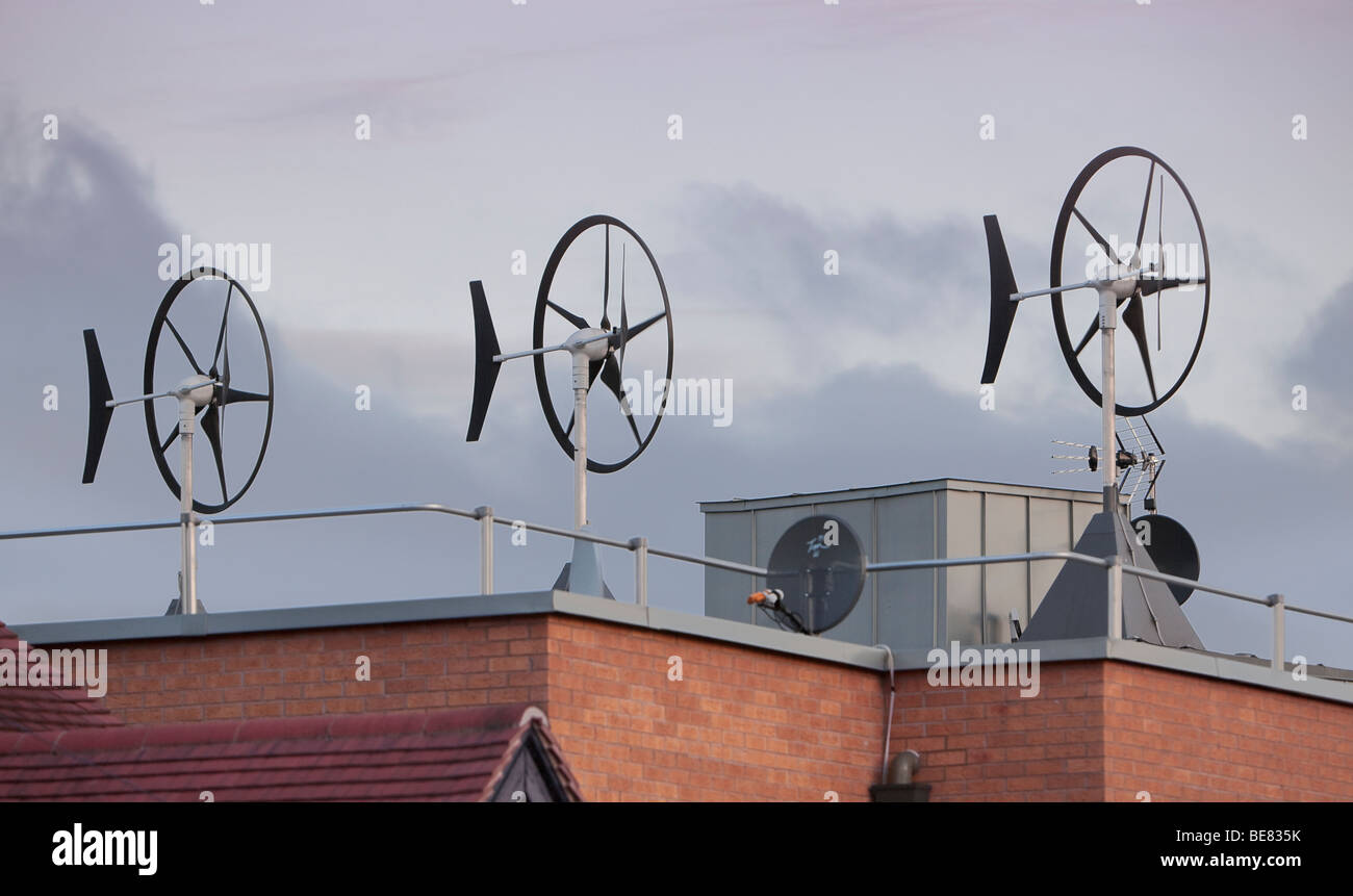 Rooftop wind turbines hires stock photography and images Alamy