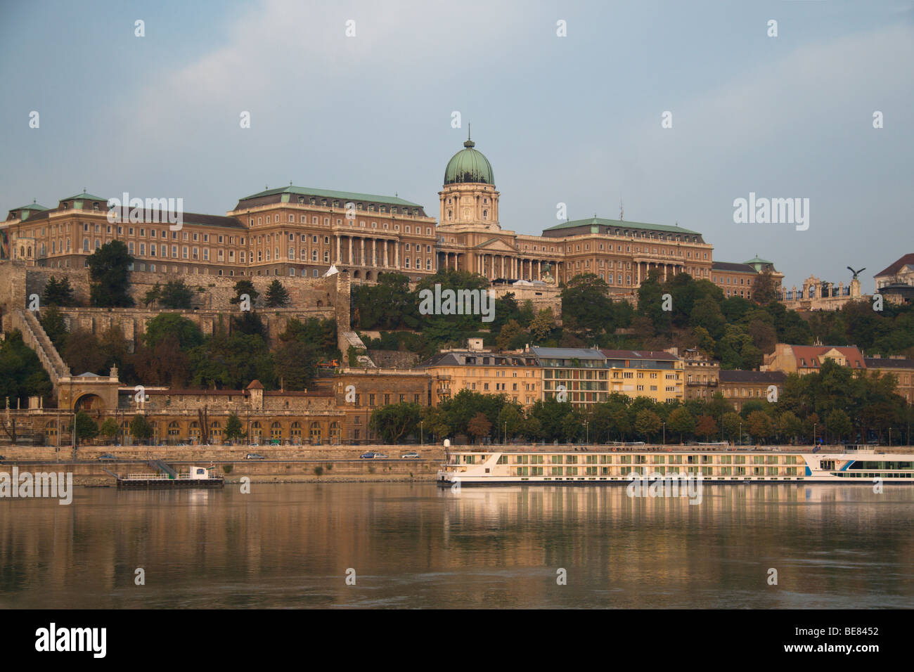 The Royal Palace of Buda seen from the promenade on the Pest side of ...