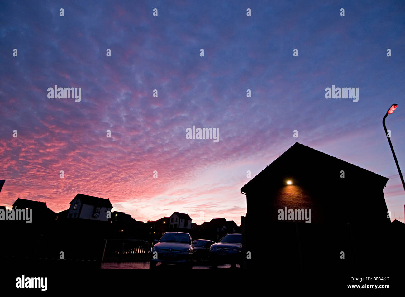 mackerel sky sunset over dudley port canal in tividale Stock Photo Alamy