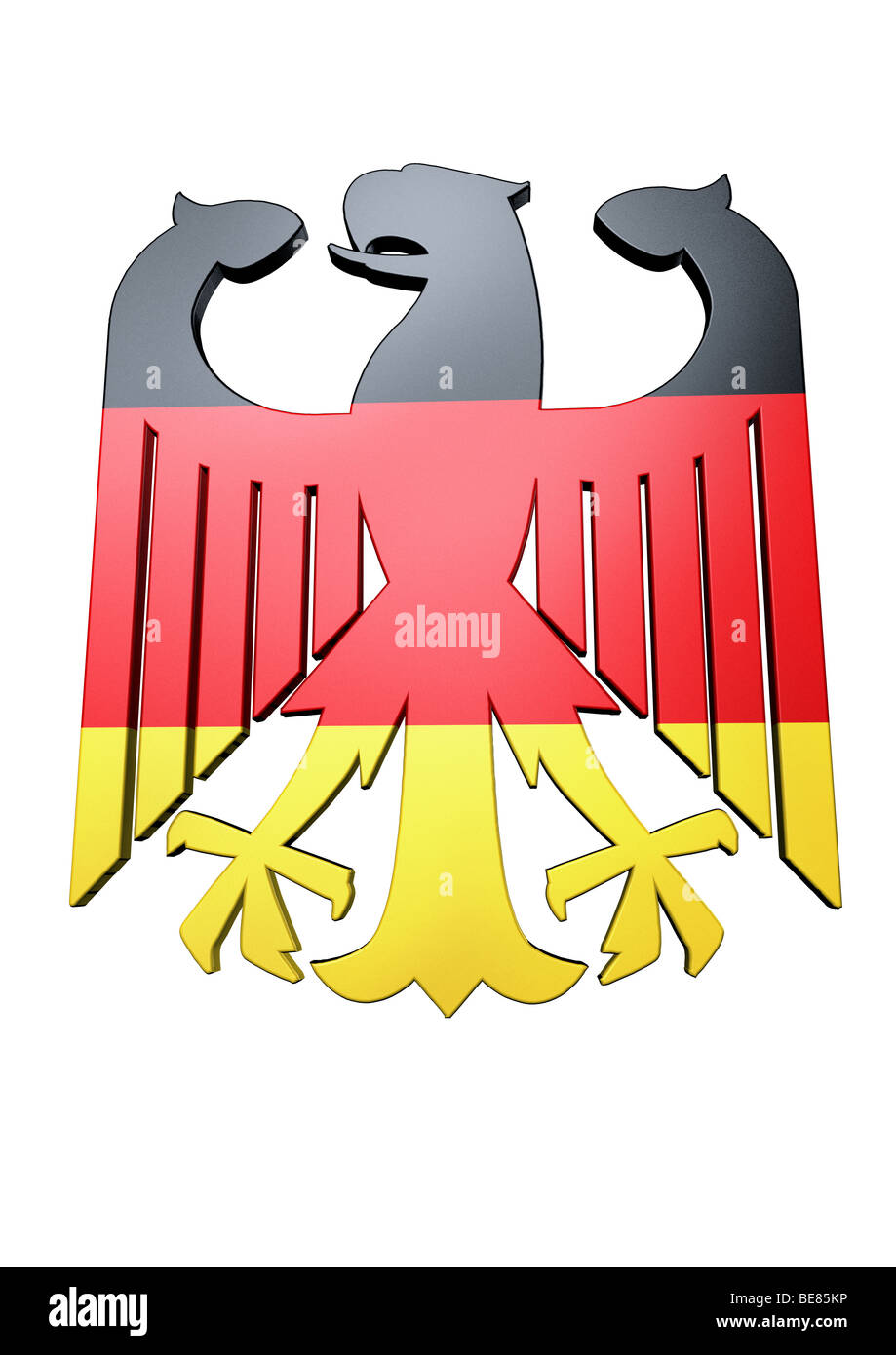 Federal Eagle of Germany with the Colours of the Flag - Deutscher Bundesadler in den Landesfarben Stock Photo
