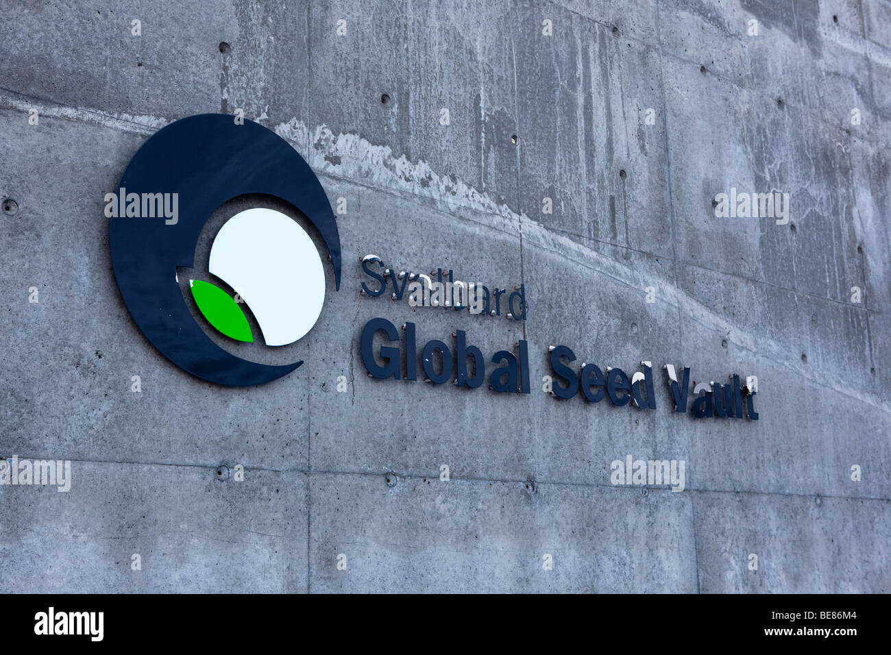 Svalbard Global Seed Vault or the Doomsday Vault, a repository for seeds inside a mountain in Spitsbergen, Norway. Stock Photo