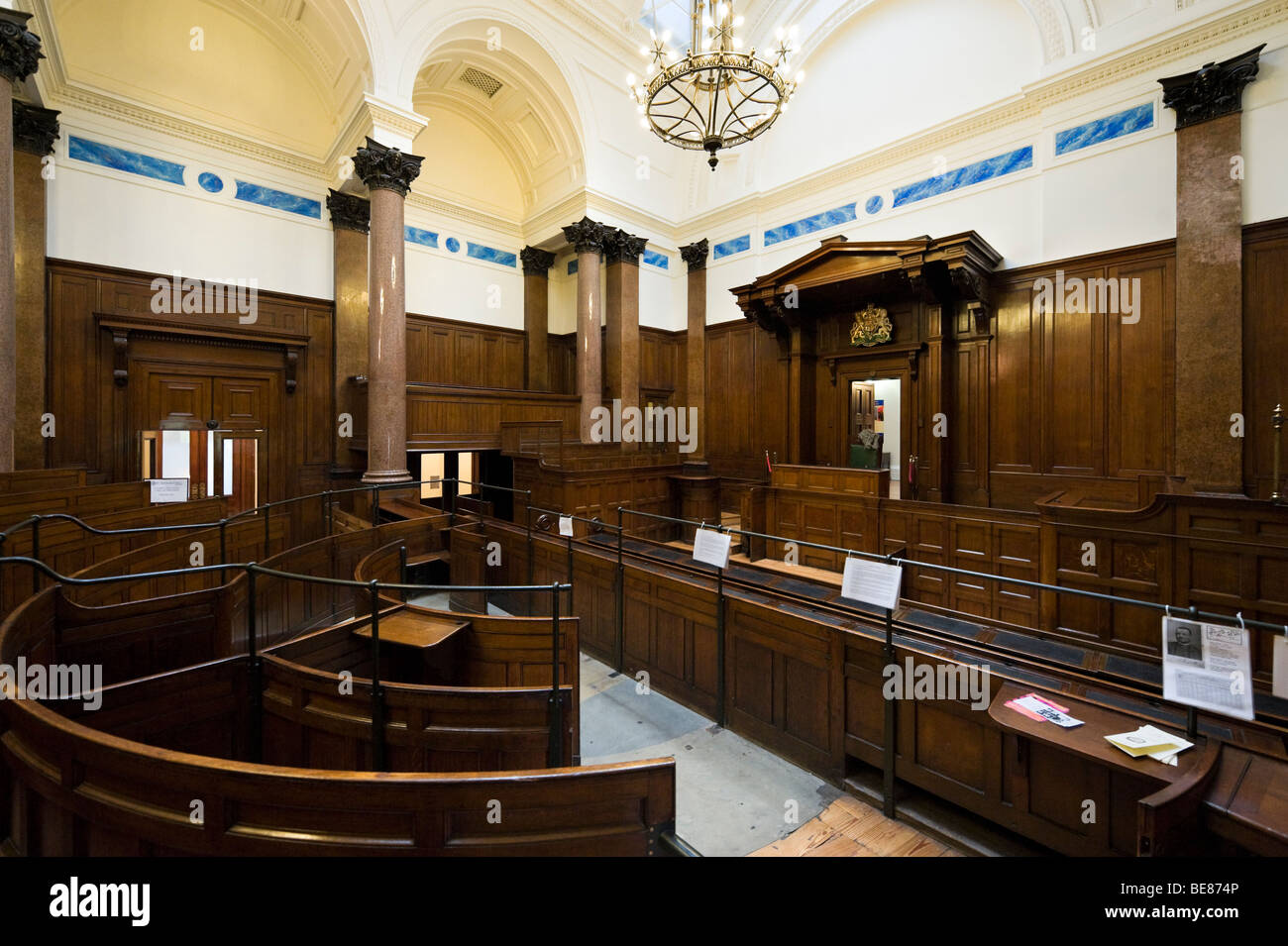 Crown Court Room, St George's Hall, Liverpool, Merseyside, England Stock Photo