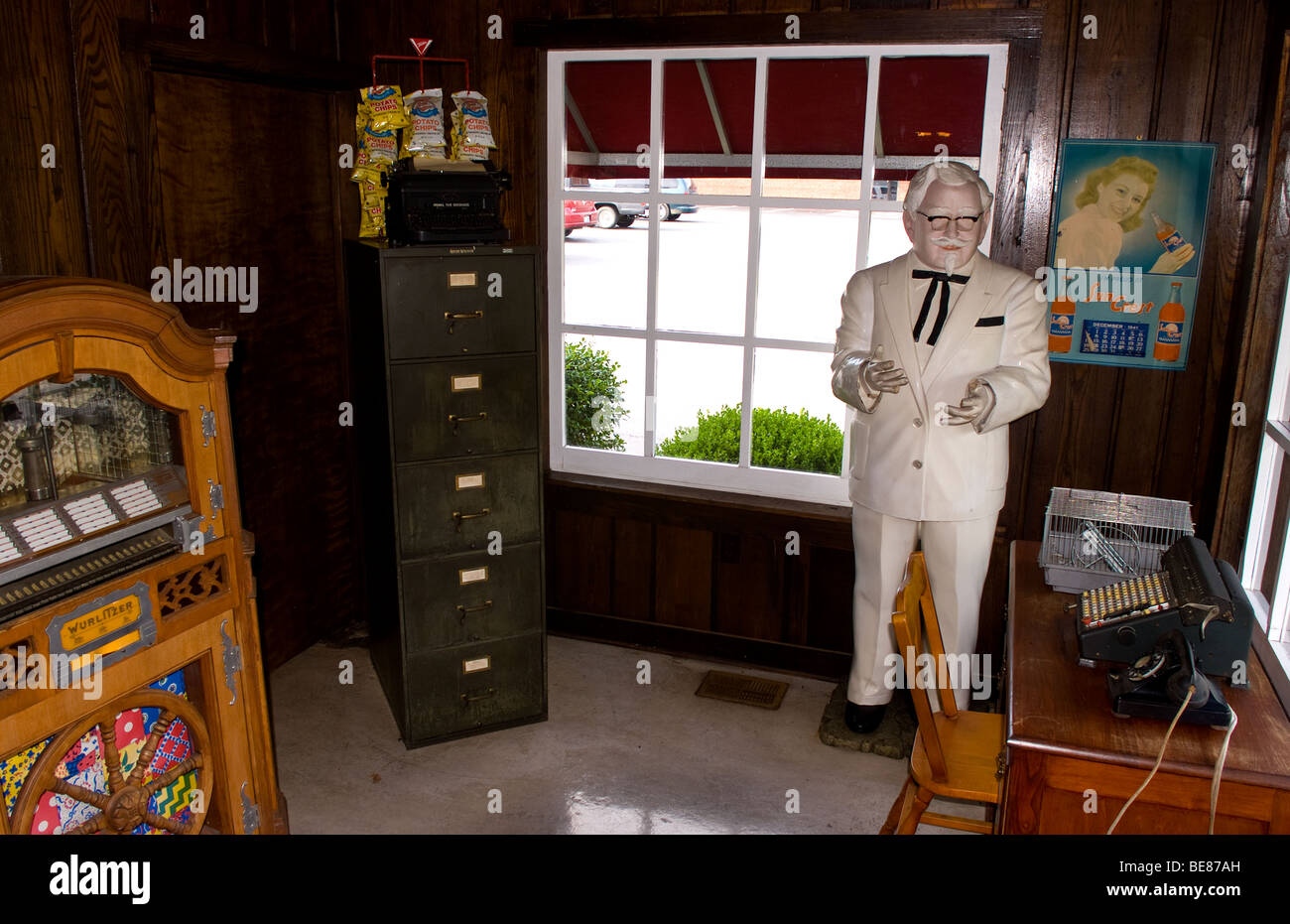 Colonel office of historic Sanders Cafe in Corbin Kentucky which was