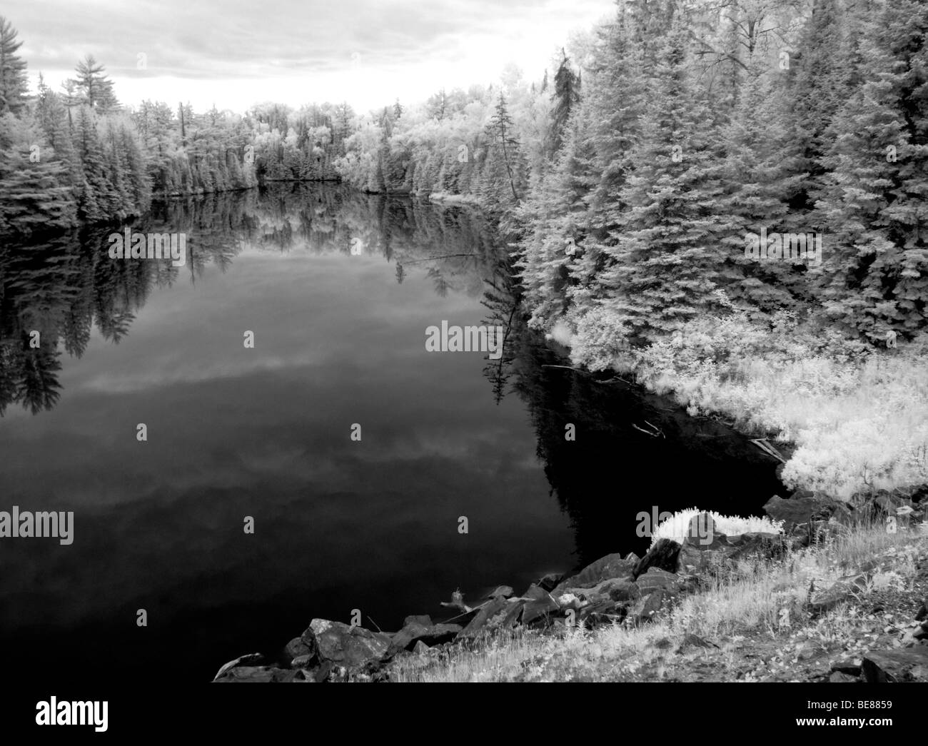 Infrared Black & White of peaceful scenes in Deep River Ontario Canada