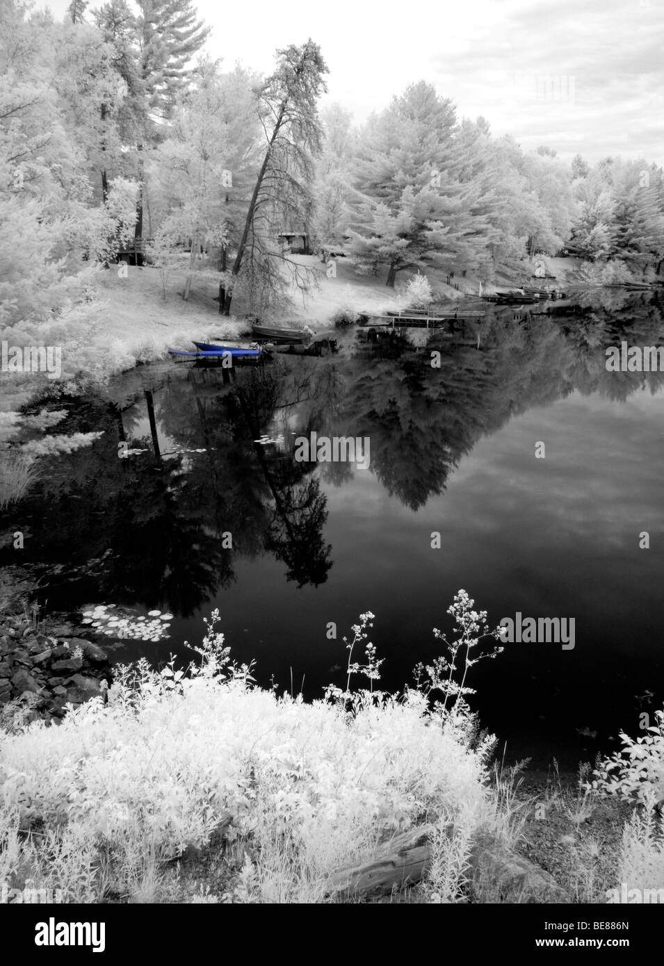 Infrared Black & White of peaceful scenes in Deep River Ontario Canada ...